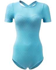 Power Blue Seamless Long Sleeve Bodysuit: Custom-Made for Your Business by China Activewear Factory