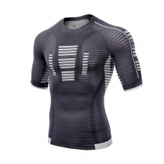 Custom Men's Seamless Compression Energy T-Shirts from China Activewear Factory