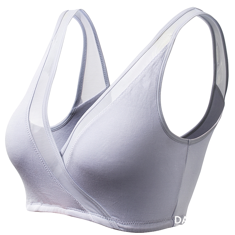 Seamless Mesh Trim Wrap Maternity And Nursing Bra picture-02