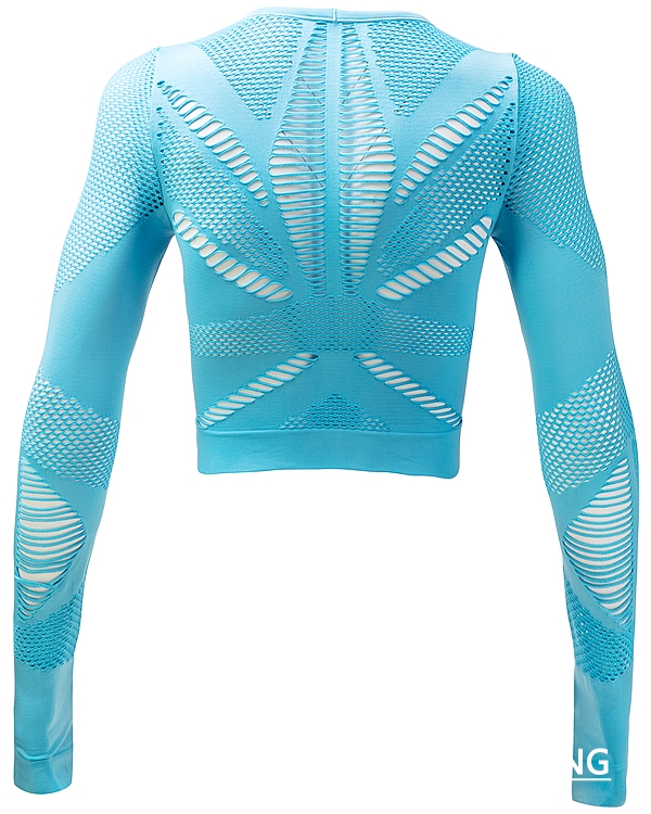 Lake Blue Seamless Long Sleeve Crop Top picture-03