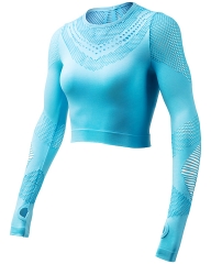Custom-Made Seamless Long Sleeve Crop Top for Your Business from China Activewear Factory